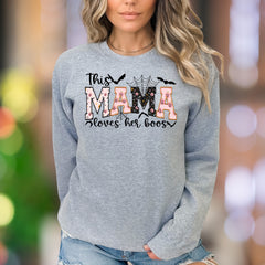 "This Mama Loves Her Boos" | Halloween Spooky Unisex Adult Sweatshirt | Festive Mom Apparel