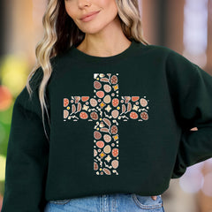 "Easter Cross" | Festive Pattern Unisex Adult Sweatshirt | Celebrate Spring