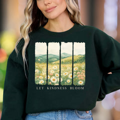 "Let Kindness Bloom" | Nature Watercolor Unisex Adult Sweatshirt | Inspirational Lifestyle