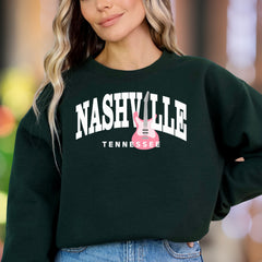 "Nashville Tennessee" | Music City Graphic Unisex Adult Sweatshirt | Lifestyle Travel