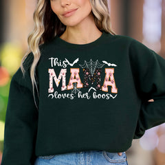 "This Mama Loves Her Boos" | Halloween Spooky Unisex Adult Sweatshirt | Festive Mom Apparel