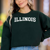 "ILLINOIS" | Collegiate Typography Unisex Adult Sweatshirt | State Pride Apparel