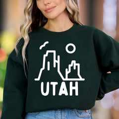 "Utah" | Minimal Nature Graphic Unisex Adult Sweatshirt | Outdoor Lifestyle