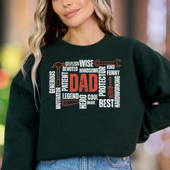 "DAD" Word Cloud Typography Unisex Adult Sweatshirt | Thoughtful Gifting