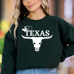 "TEXAS" | Western Skull Unisex Adult Sweatshirt | Lone Star Lifestyle