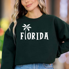 "Florida" | Retro Palm Tree Unisex Adult Sweatshirt | Tropical Lifestyle