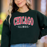 "CHICAGO ILLINOIS" | Retro City Block Unisex Adult Sweatshirt | Local Pride Apparel