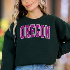 "OREGON" | College Block Letter Unisex Adult Sweatshirt | State Pride Enthusiast