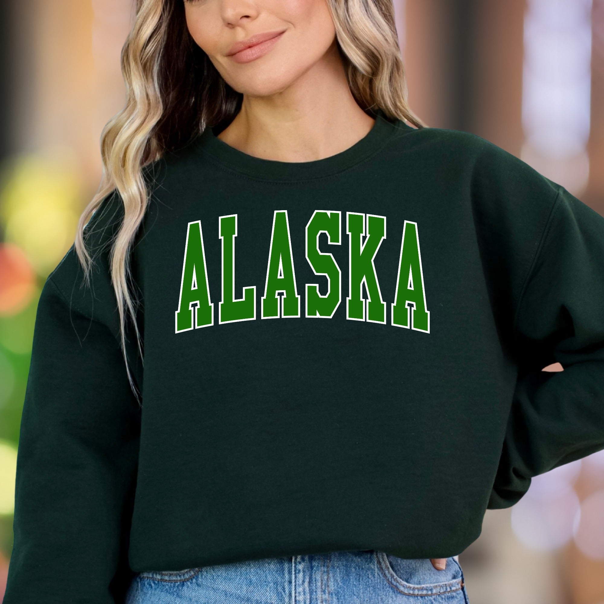 "ALASKA" | Varsity Typography Unisex Adult Sweatshirt | State Pride Lifestyle