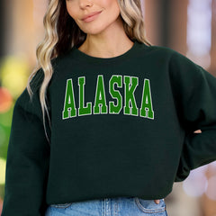 "ALASKA" | Varsity Typography Unisex Adult Sweatshirt | State Pride Lifestyle