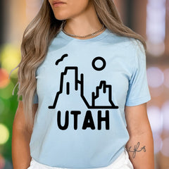 "UTAH" | Minimal Nature Graphic Unisex Adult T-Shirt | Travel & Adventure Lifestyle