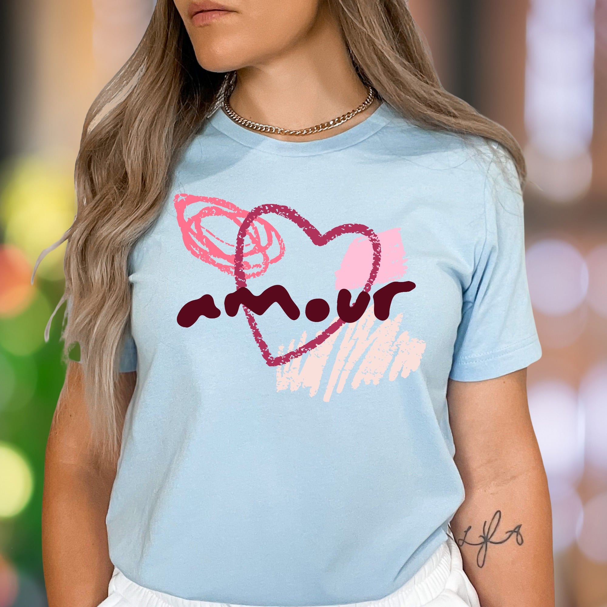"Amour" | Abstract Heart Unisex Adult T-Shirt | Romantic Streetwear Aesthetic