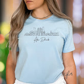 "Abu Dhabi" | Minimal Skyline Unisex Adult T-Shirt | Travel & City Lover