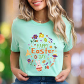 "Happy Easter Day" | Festive Floral Unisex Adult T-Shirt | Spring Celebration Apparel