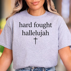 "hard fought hallelujah" | Spiritual Statement Unisex Adult T-Shirt | Faith-Inspired Motivation