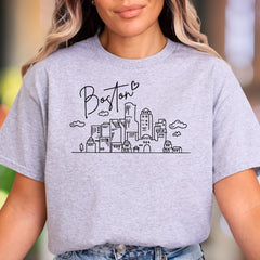 "Boston" | Minimal Cityscape Unisex Adult T-Shirt | Local Pride Apparel