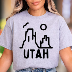 "UTAH" | Minimal Nature Outline Unisex Adult T-Shirt | Travel & Adventure