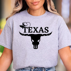 "TEXAS" | Cowboy Skull Graphic Unisex Adult T-Shirt | Western Lifestyle Apparel