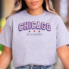 "Chicago, Illinois" | Bold Typography Unisex Adult T-Shirt | City Pride Apparel