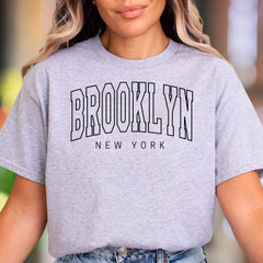 "BROOKLYN NEW YORK" | Modern Typography Unisex Adult T-Shirt | City Lifestyle