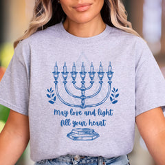 "May Love And Light Fill Your Heart" | Hand-Drawn Graphic Unisex Adult T-Shirt | Heartfelt Lifestyle