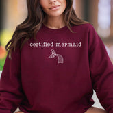 "certified mermaid" | Minimal Graphic Unisex Adult Sweatshirt | Playful Lifestyle