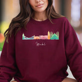 "Istanbul" | Cityscape Outline Unisex Adult Sweatshirt | Travel Lifestyle Apparel