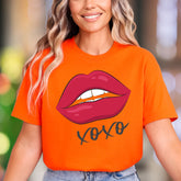 "XOXO" Red Lips Graphic Unisex Adult T-Shirt | Playful Romantic Style