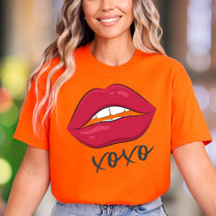 "XOXO" Red Lips Graphic Unisex Adult T-Shirt | Playful Romantic Style