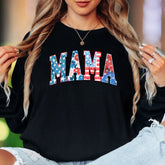 "MAMA" | Distressed Grunge Patriotic Unisex Adult Long Sleeve T-Shirt | Motherhood Lifestyle