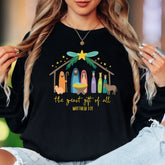 "The Greatest Gift Of All Matthew 1:21" | Nativity Scene Unisex Adult Long Sleeve T-Shirt | Festive Lifestyle