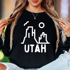 "Utah Scenic" | Minimal Nature Unisex Adult Long Sleeve T-Shirt | Outdoor Enthusiast