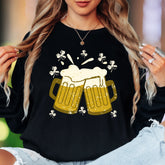 St. Patrick's Day Cheers | Distressed Graphic Unisex Adult Long Sleeve T-Shirt | Festive Lifestyle