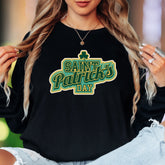 "Saint Patrick's Day" | Retro Typography Unisex Adult Long Sleeve T-Shirt | Festive Celebration