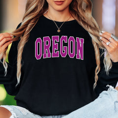 "OREGON" | Bold Typography Unisex Adult Long Sleeve T-Shirt | Regional Pride Apparel