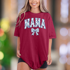 "MAMA" Floral Bow | Comfort Colors Unisex Adult T-Shirt | Chinoiserie Style