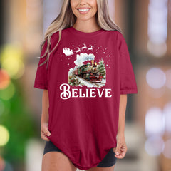 "Believe" | Comfort Colors Unisex Adult T-Shirt | Vintage Holiday Lifestyle