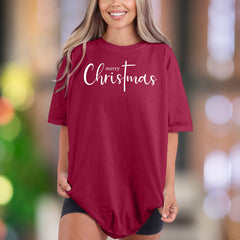 “merry Christmas” | Comfort Colors Unisex Adult T-Shirt | Festive Script Style
