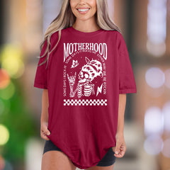"Motherhood: Some Days I Rock It, Some Days It Rocks Me, Either Way We're Rockin'" | Comfort Colors Unisex Adult T-Shirt | Rocker Mom Lifestyle
