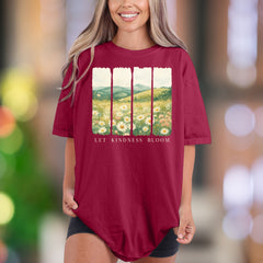 "Let Kindness Bloom" | Comfort Colors Unisex Adult T-Shirt | Nature-Inspired Motivational Tee