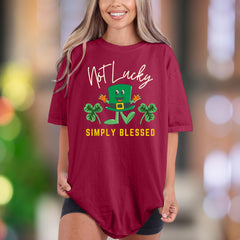 "Not Lucky Simply Blessed" | Comfort Colors Unisex Adult T-Shirt | Humorous Blessed Style