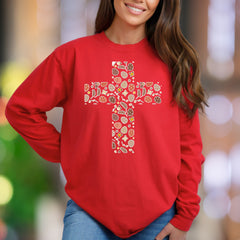 "Easter Cross" | Festive Pattern Unisex Adult Sweatshirt | Celebrate Spring