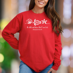 "Be Still And Know That I Am God" | Sea Life Graphic Unisex Adult Sweatshirt | Calm Spiritual Wear