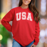 "USA" | Collegiate Typography Unisex Adult Sweatshirt | Patriotic Lifestyle