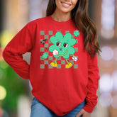 "Whistling Shamrock Character" | Retro Cartoon Unisex Adult Sweatshirt | Playful Lifestyle