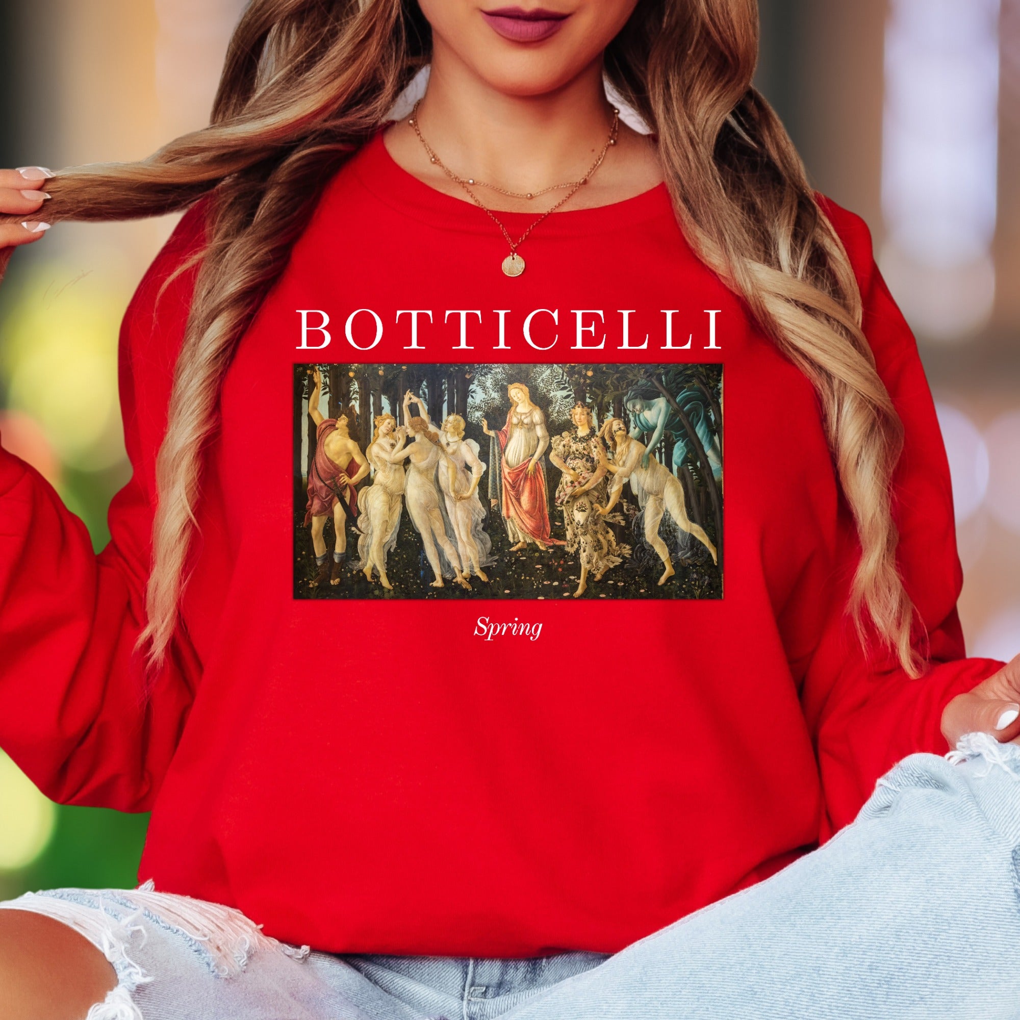 "BOTTICELLI Spring" | Renaissance Art Unisex Adult Long Sleeve T-Shirt | Artistic Expression