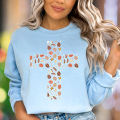 "Easter Cross" | Festive Pattern Unisex Adult Sweatshirt | Celebrate Spring