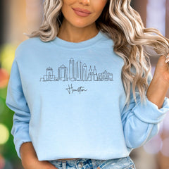 "Houston" | Skyline Sketch Unisex Adult Sweatshirt | City Pride Lifestyle