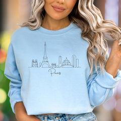 "Paris" | Minimal Skyline Unisex Adult Sweatshirt | Travel & Lifestyle