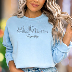 "Santiago" | Minimal Cityscape Unisex Adult Sweatshirt | Travel Lifestyle Apparel